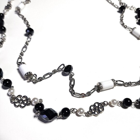 Lia Sophia black, white & silver My Girls necklace - please read carefully - Picture 2 of 8